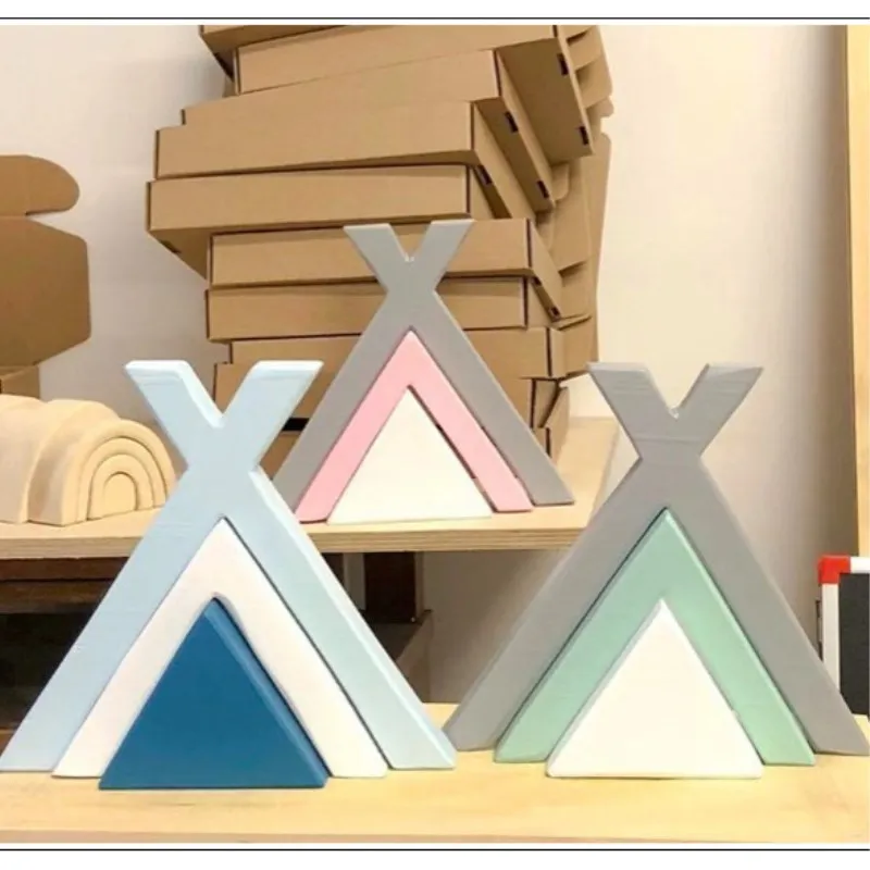 INS скандинавские деревянные строительные блоки для детей украшение детской