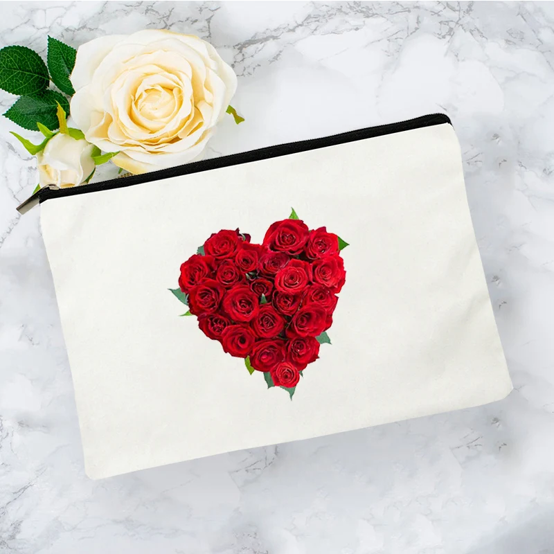 

Flower Cosmetic Bag for Makeup Travel Mini Bags Free Shipping Storage Women's Organizer Pouch Handbags Woman Make Up Kawaii