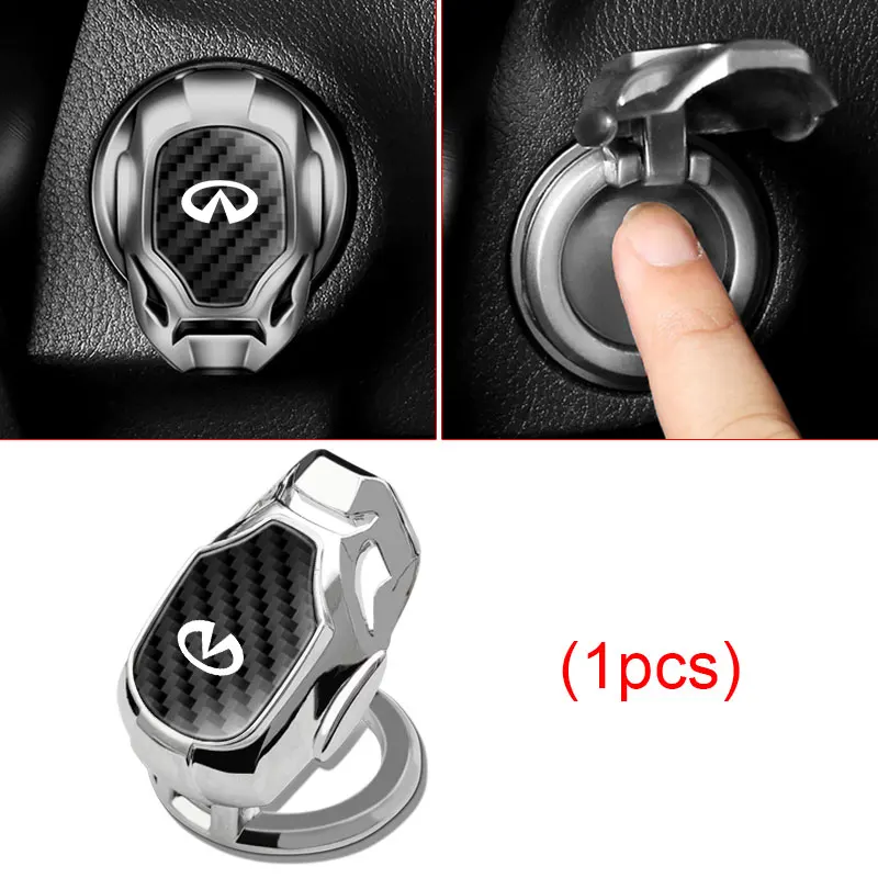 

1pcs Car One-click Start Protective Cover Decoration with Auto Emblem Car Interior for Infiniti FX37 FX50 G37 Q50 Q60 QX50 QX56
