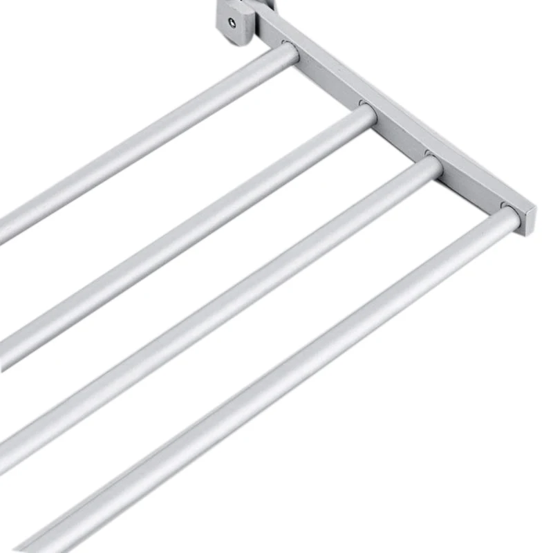 

Space Aluminum Double Towel Rack With 5 Hooks Foldable