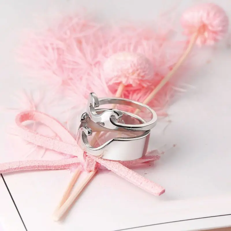 1 комплект серебряное пляжное волнистое кольцо Простые пары любовник соответствующие группы романтические ювелирные изделия