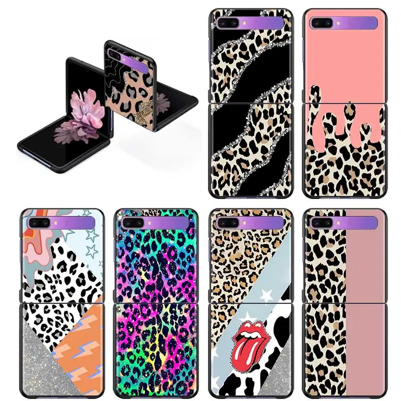 

Hot Leopard Print Cell Phone Case For Samsung Galaxy Z Flip 3 5G Z Flip3 Cover SmartPhone Hard PC Coque Fundas Capa