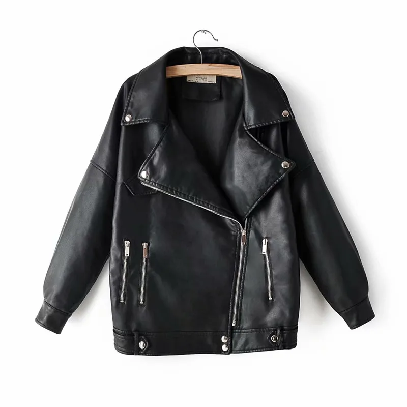 Женская кожаная куртка из искусственной кожи пальто с мехом в стиле панк