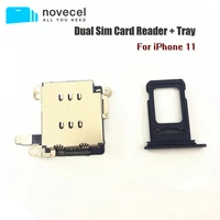 dual sim card reader connector flex cable sim card tray slot holder for iphone 11 mobile phone repair replacement parts set