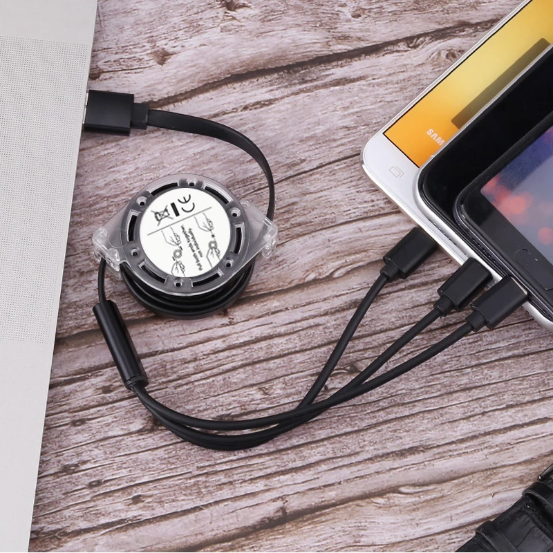 Usb кабель для зарядки samsung huawei все-в-одном выдвижной кабель для xiaomi Портативный micro type-c кабель для быстрой зарядки