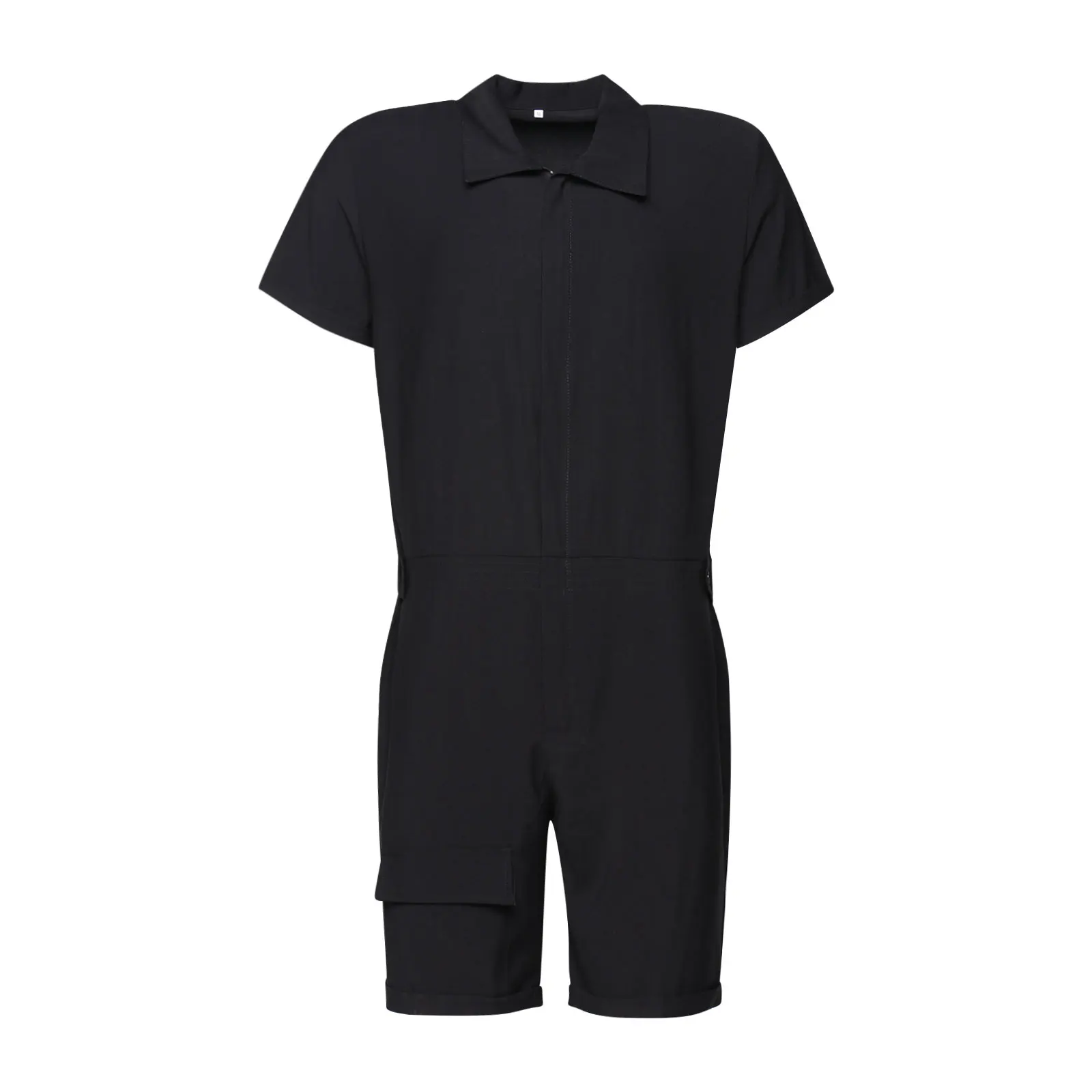 Комбинезон мужской однотонный дышащий комбинезон с отложным воротником и