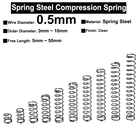 10 шт., пружинная сталь, диаметр проволоки мм, крошечная компрессионная пружина OD 3 мм  10 мм, свободная длина 5 мм  50 мм