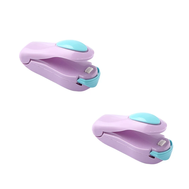 2Violet Bag clip Микро-термоусадочная машина, зажим для вакуумной упаковки пищевых чипсов, арахисовая пластиковая упаковка, зажим для кухонных принадлежностей, цветной ручной - Цвет: 2Violet Bag clip