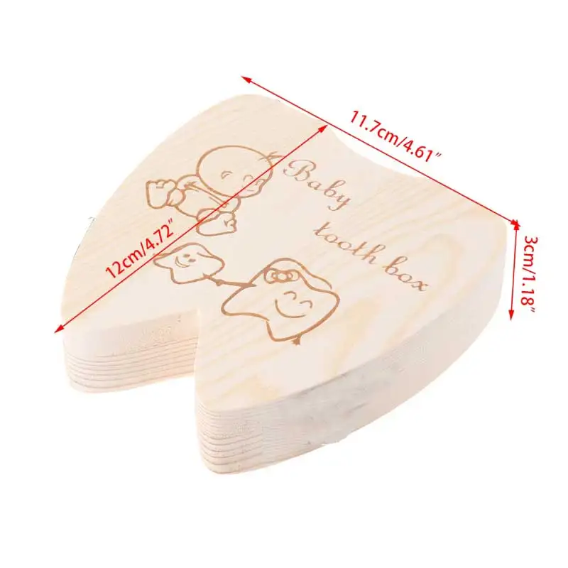 

Baby Tooth Box Poland/English/Dutch/Russian/French /Italian Wooden Milk Teeth Organizer Storage Boys Girls Baby Souvenirs Gift