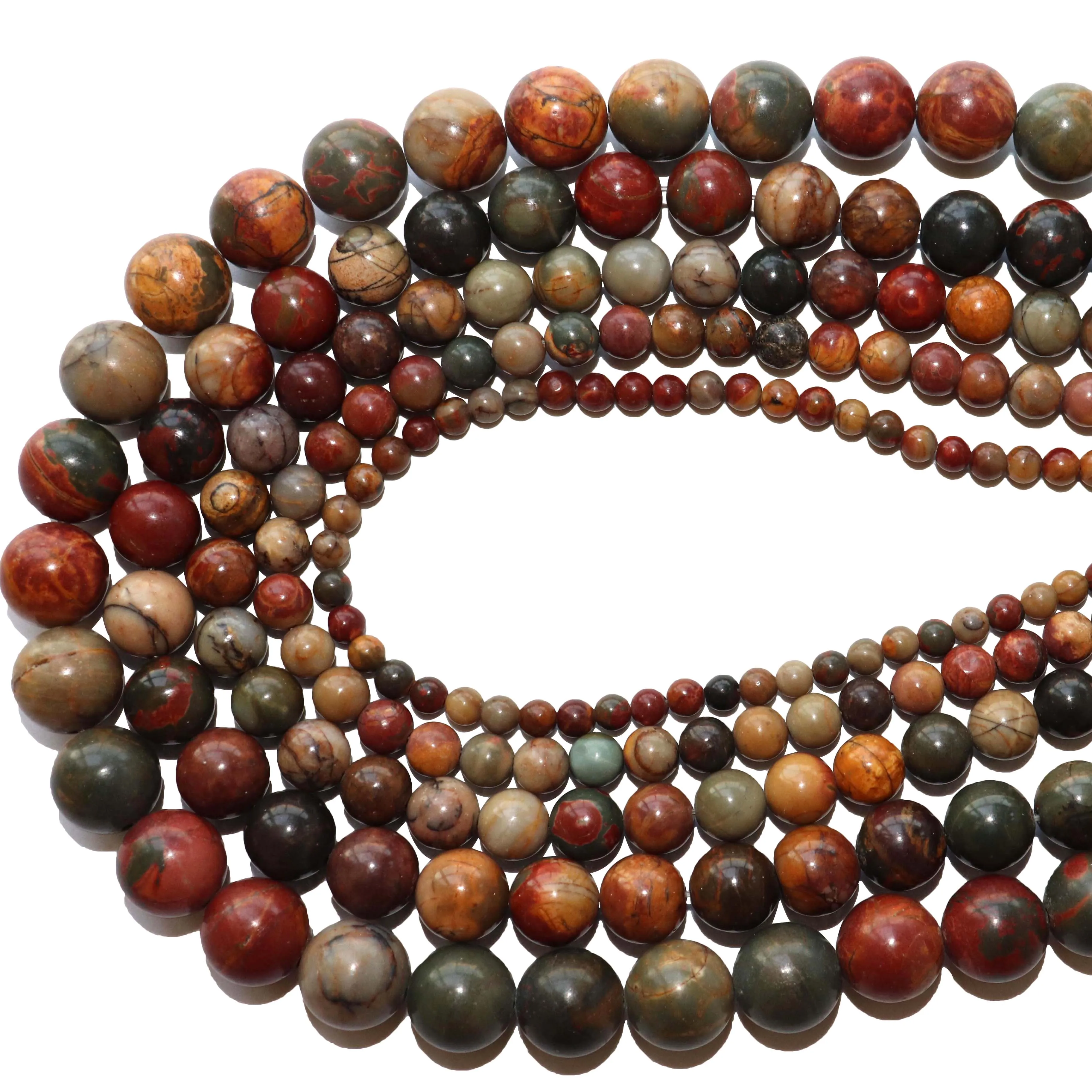 Натуральный красочный камень Пикассо круглые бусины-разделители россыпью для