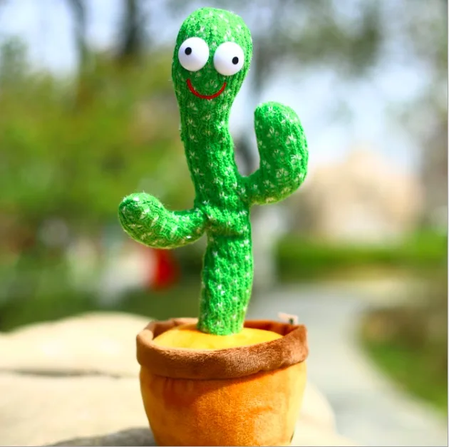 

Cactus Plush Toy Electric Singing 120 Songs Dancing Twisting Cactus Luminous Recording Learning To Speak