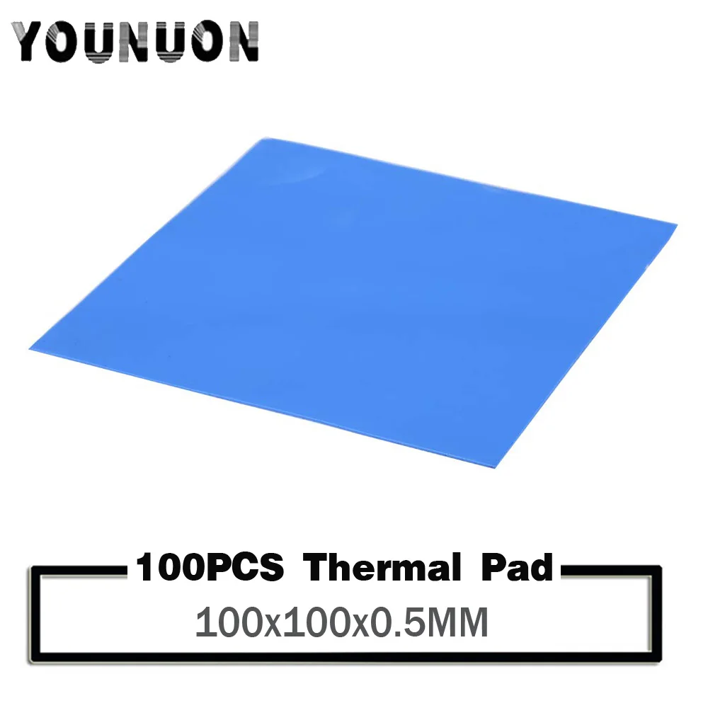 100 шт. YOUNUON 100x100x0 5 мм термальная прокладка 100x100 силиконовая лист компьютерный GPU VGA