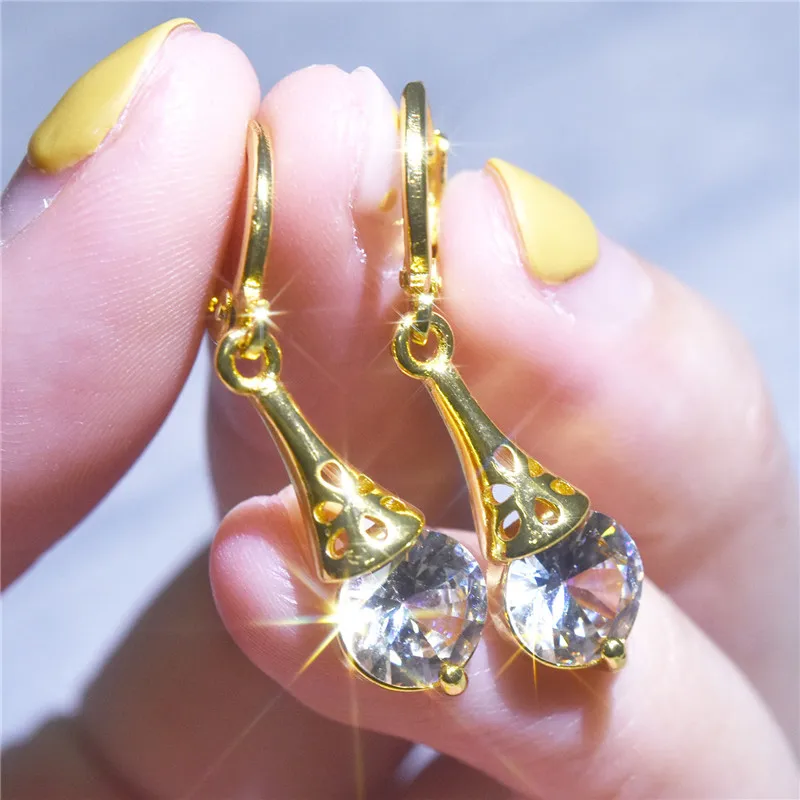 Женские Винтажные висячие серьги с золотым наполнителем модные элегантные