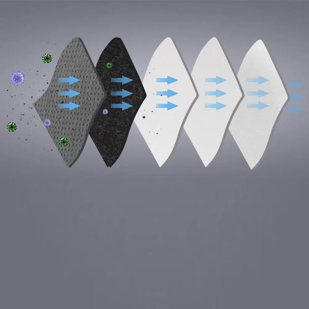 6 шт. 5 слойные защитные маски с фильтром из бамбука и активированного угля|Маски| |