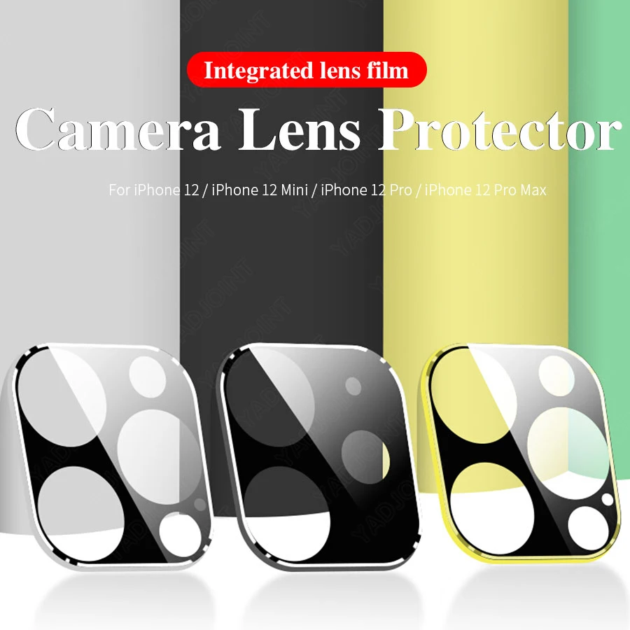 Чехол из титанового сплава для камеры iPhone 12 Pro Max защита экрана мини стекло