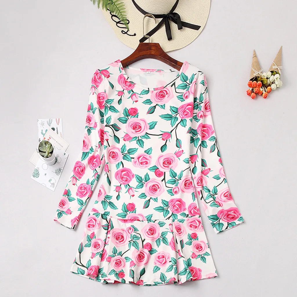 Новинка 2020 года стильное зимнее платье с длинными рукавами и круглым вырезом для