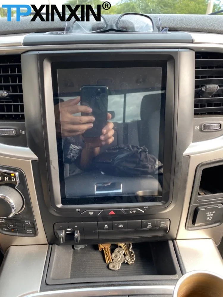 128 Tesla ekran Carplay Android araba radyo 2 Din Stereo alıcı Dodge RAM 1500 2500 2014 2015 2016 2017 2018 GPS ses birimi