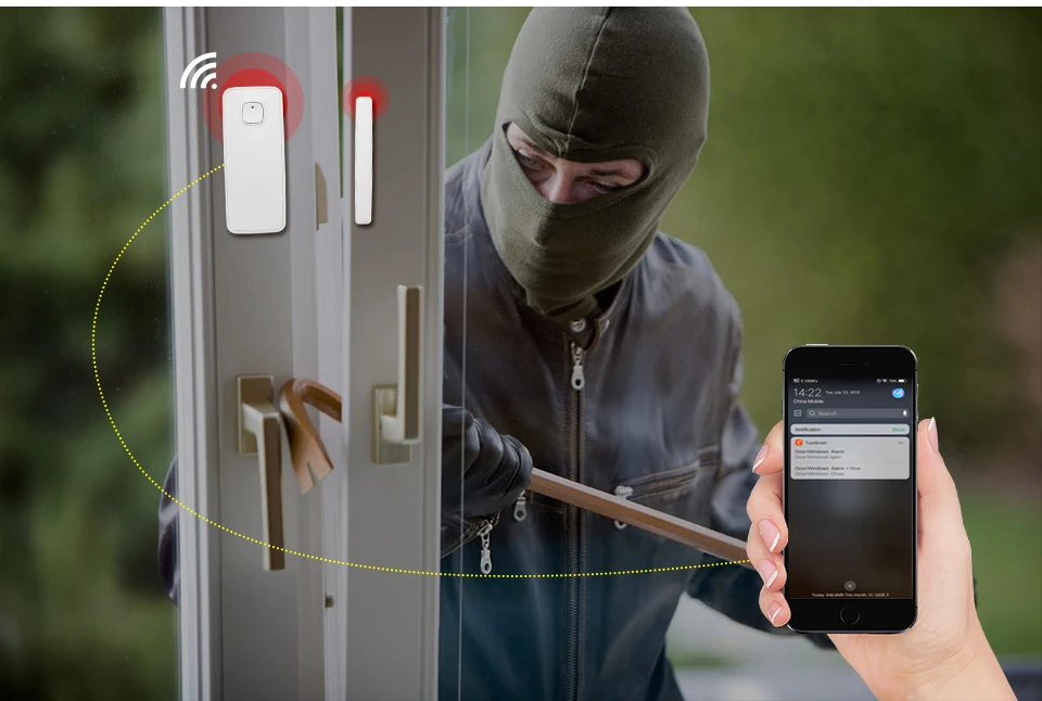 Tuya Смарт Wi-Fi датчик двери окна детектор беспроводное приложение-будильник уведомления домашней безопасности Совместимость с Alexa Google Assistant