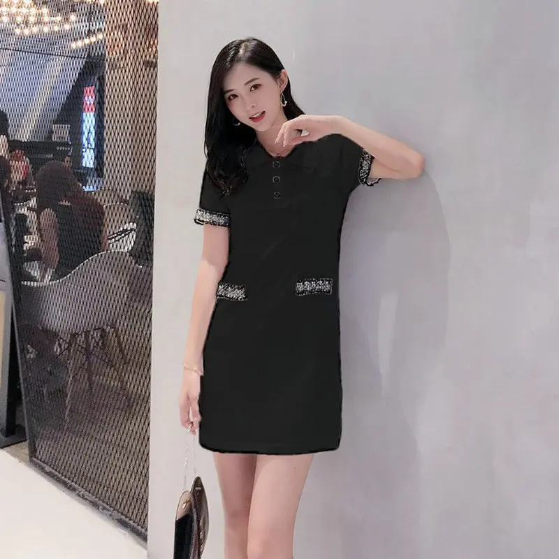

New style casual black and white dress women in 2020 summer women dress