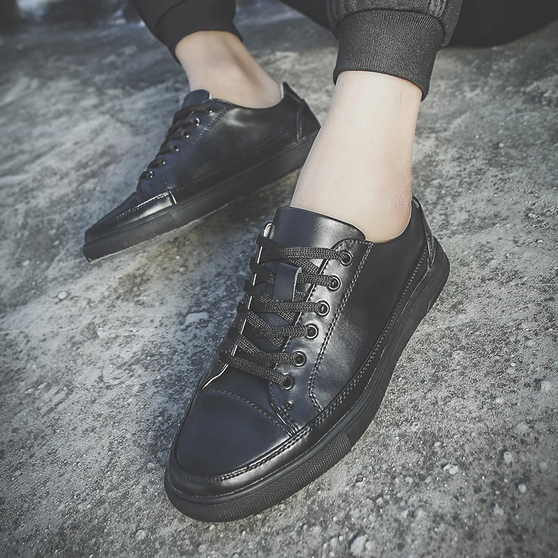 Белые кожаные туфли Мужская модная Повседневная дышащая кожаная обувь сезон