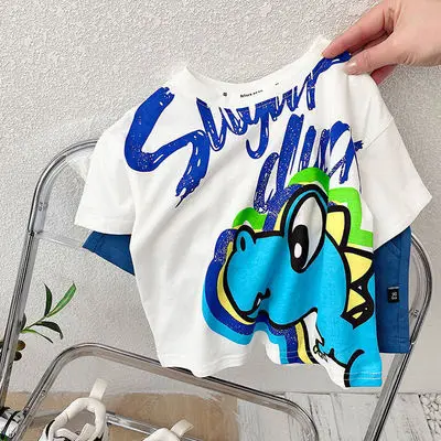 

Новинка лета 2021, Детская футболка, топы с коротким рукавом для маленьких мальчиков, футболки для маленьких девочек с героями мультфильмов, П...