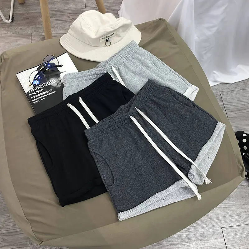 

2021 new ins net red shorts Korean loose summer leisure sports versatile High Waist Wide Leg Pants