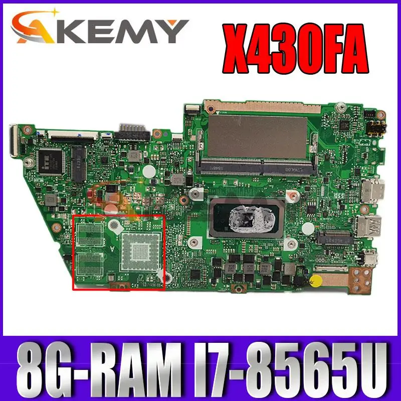 

X430FA Mainboard For ASUS X430FA X430F A430F S4300F Laptop motherboard Motherboard W/ 8G-RAM I7-8565U