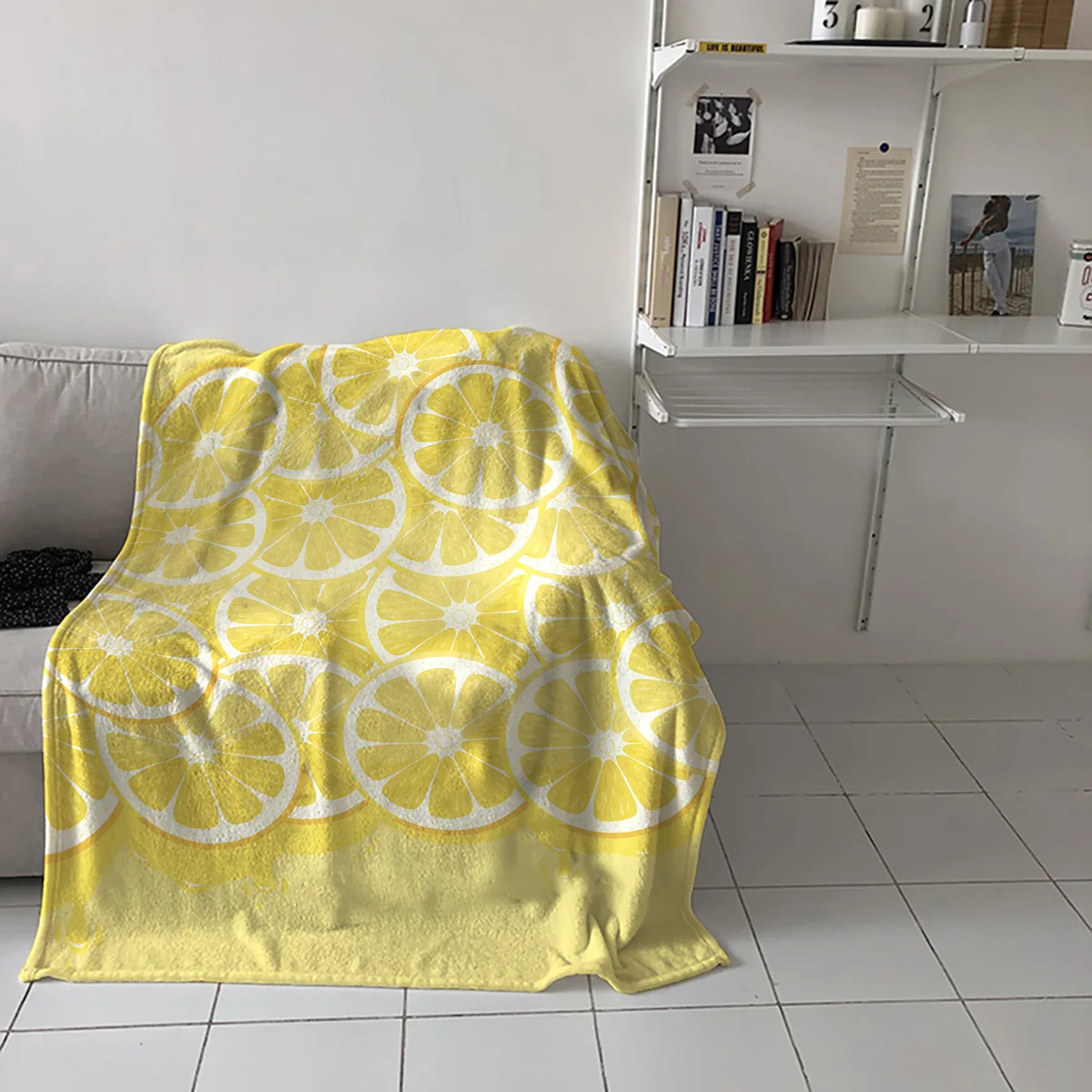 Fruit Lemon Slice Yellow Blanket Funny Printed Soft Boy Girl Baby Coral Fleece Blankets Warm Sofa Bed Sheets | Дом и сад