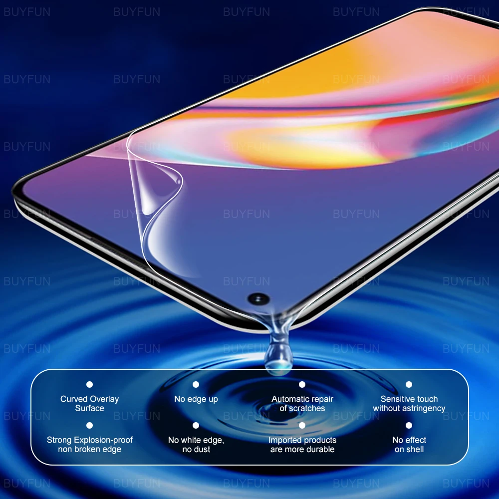 

screen protector For Oppo Reno 5 Lite 2in1 front full cover hydrogel film for Reno 5 4G 5G Pro Plus 5F lens protective glass