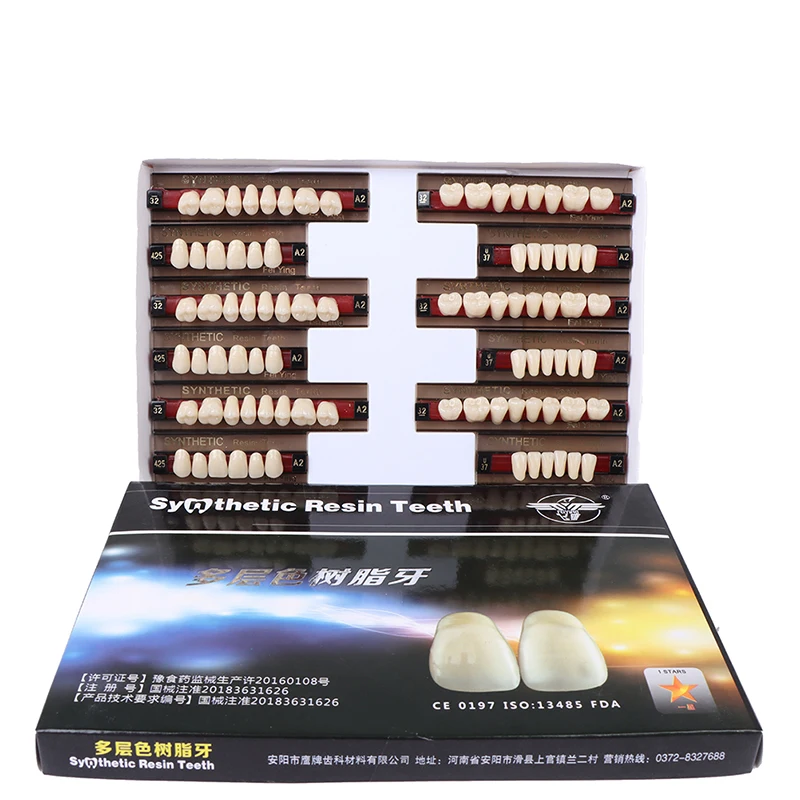 

84 Pcs / Box Dental Synthetic Polymer Teeth Full Set Resin Denture False Teeth dental tools