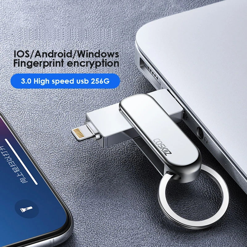 

Флеш-накопитель Usb 256g для iPhone 6 серии/7/7plus/8/X, Usb/Otg/Lightning, 2 в 1, флэш-накопитель для внешних устройств iOS