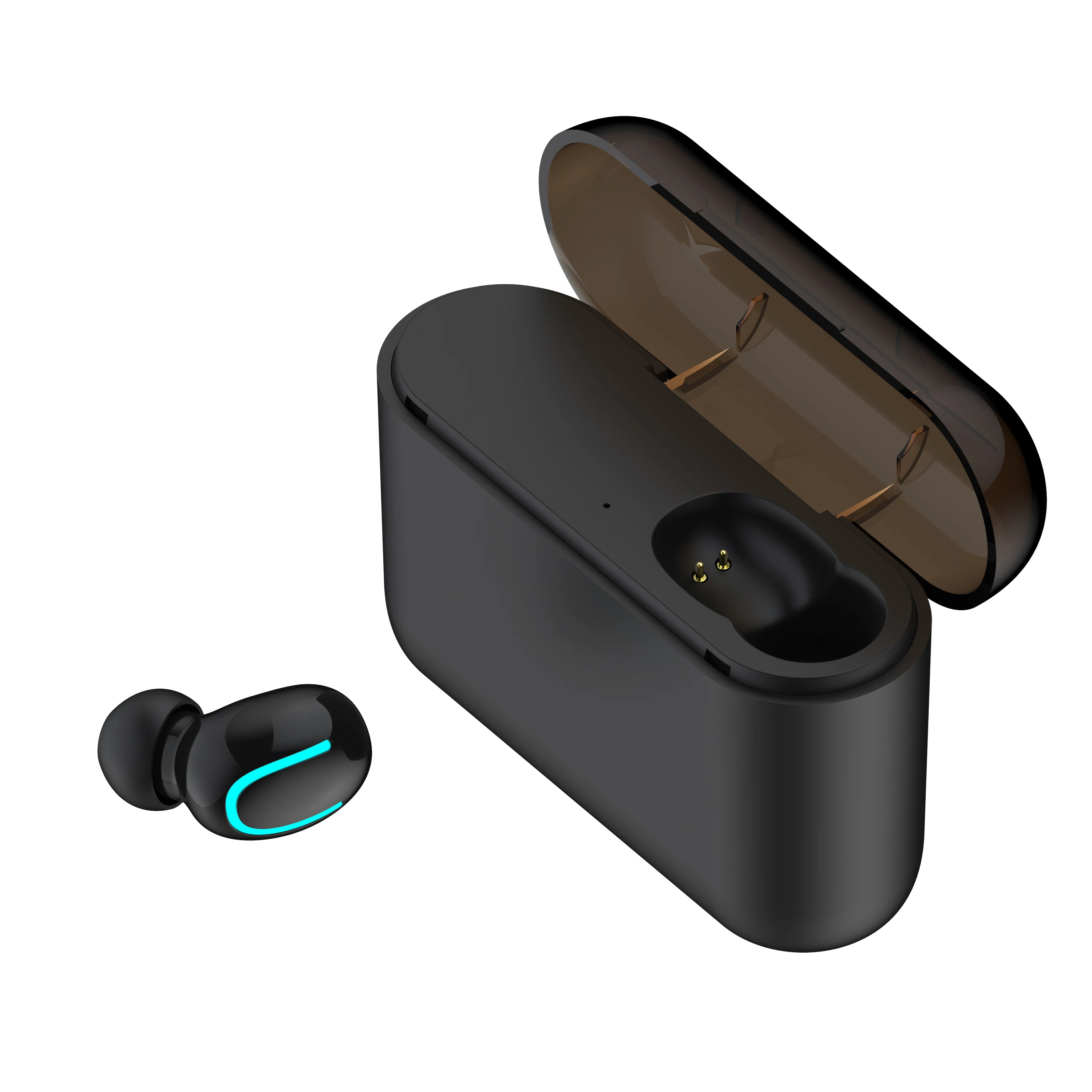 Q32 Single ear Black Q32 TWS Bluetooth наушники с сенсорным управлением мини-вкладыши с микрофоном с дисплеем питания зарядное устройство Беспроводная 3D стерео гарнитура для воспроизведения музыки - Цвет: Q32 Single ear Black