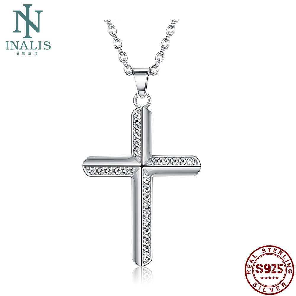 INALIS 925 стерлингового серебра кулон ожерелье модный комплект со стразами бутик
