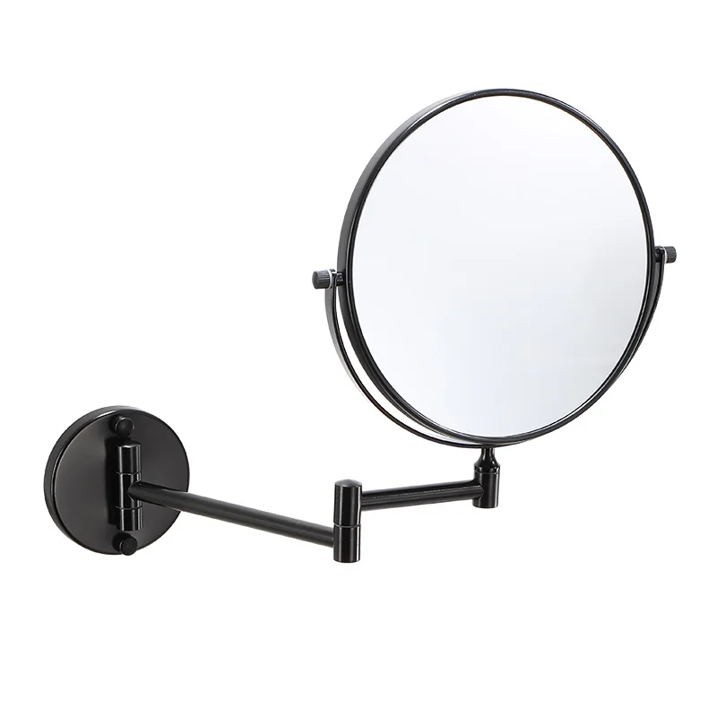 

Dressing Mirror Wall Mounted 8 inch Magnifying two-sides Mirror Space aluminum Black Makeup Mirror Cosmetic Mirror Lady Gift