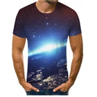 Футболка мужская летняя с 3D-принтом Вселенная, звездное небо