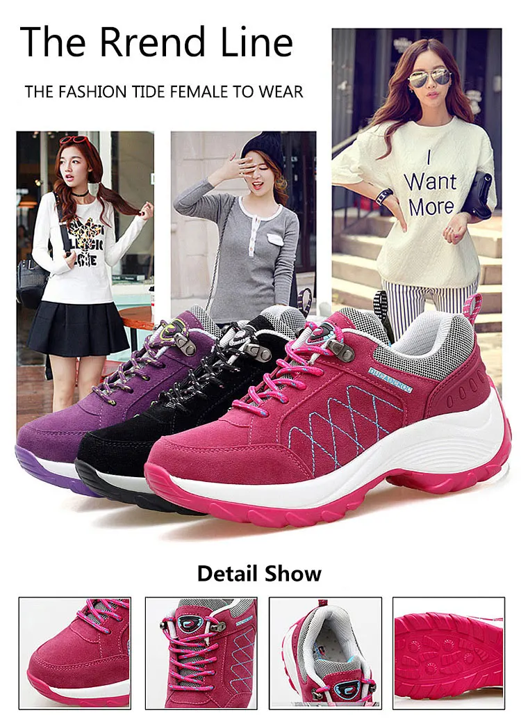 Женские кроссовки; сезон весна-осень; повседневная обувь на платформе со шнуровкой; удобная женская обувь на танкетке; женская спортивная обувь, увеличивающая рост