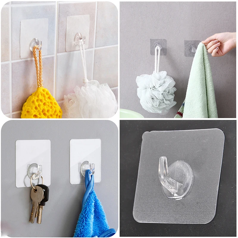 

1PC Adhesive Sticker Hanger Sticky Hook Waterproof Wall Hanging Wall Hooks Home Decor Nail-Free