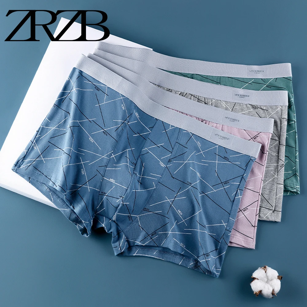ZRAB 8PCS/Lot Men's Panties Shorts Underwear Boxer Shorts Men Cotton for Male Couple Sexy Set Calecon U Convex Pouch Large Size