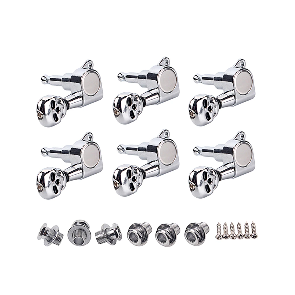 

6R 6 Piece Guitar String Tuning Pegs Tuner Machine Heads Knobs Tuning Keys for Electric Guitar, Chrome