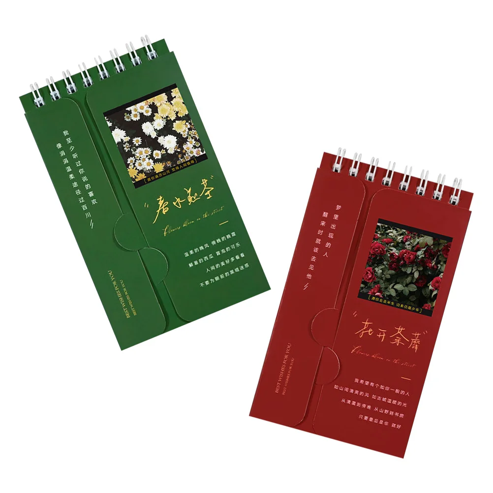 

2Pcs English Words Language Vocabulary Notepads Writing Reciting Book Planner (As Shown)