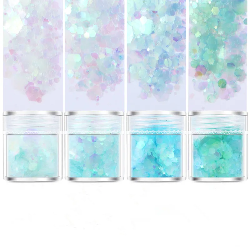 

4pots Light Blue Set Glitter Bling Filling Bling Pink for Resin Craft Festive Jewelry Tools Uv Resin Pigment for DIY Jewelry