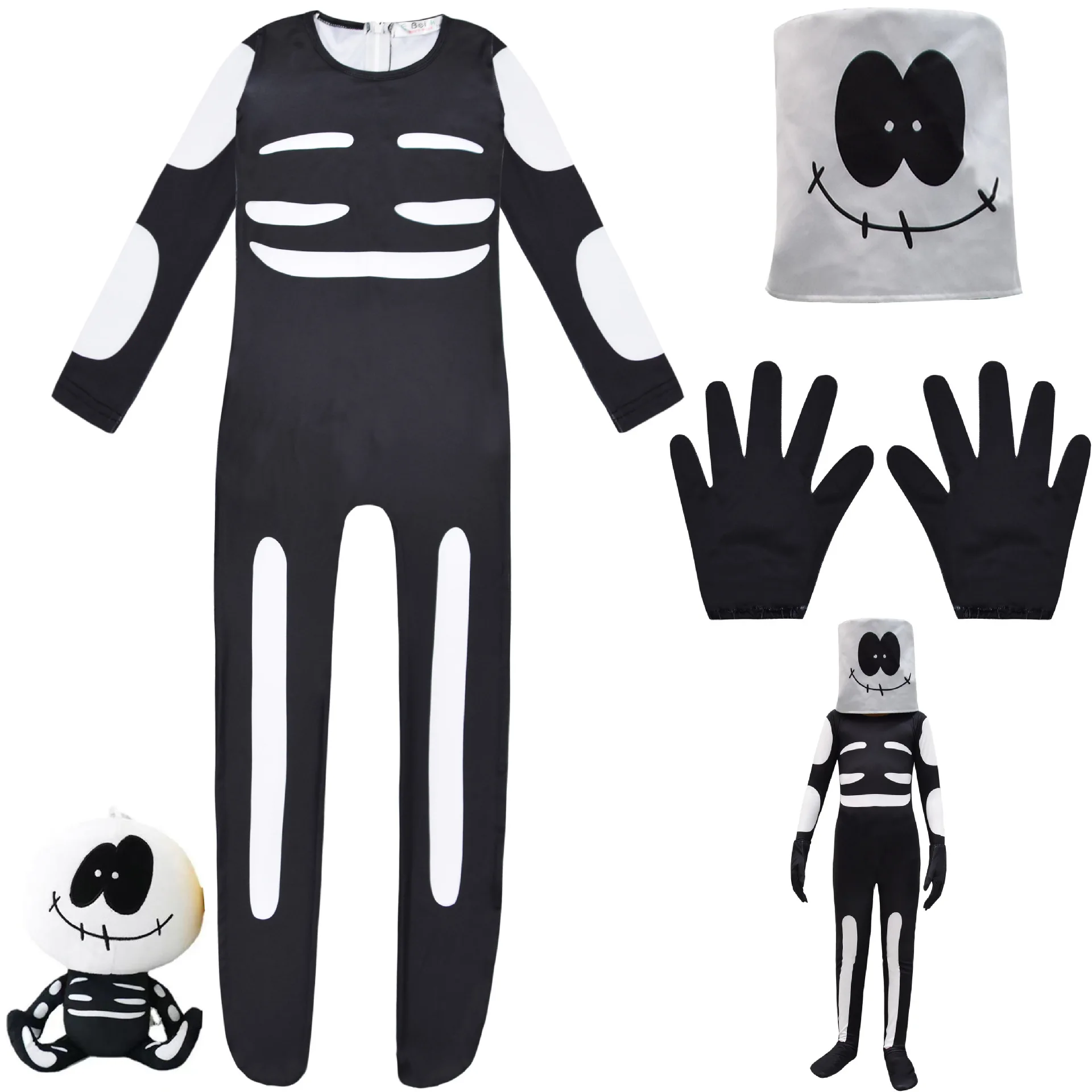 

New Arrive Kids Cosplay Costume Skull Skeleton Jumpsuit Clothing Pumpkin Halloween Cosplay Party Dress Up