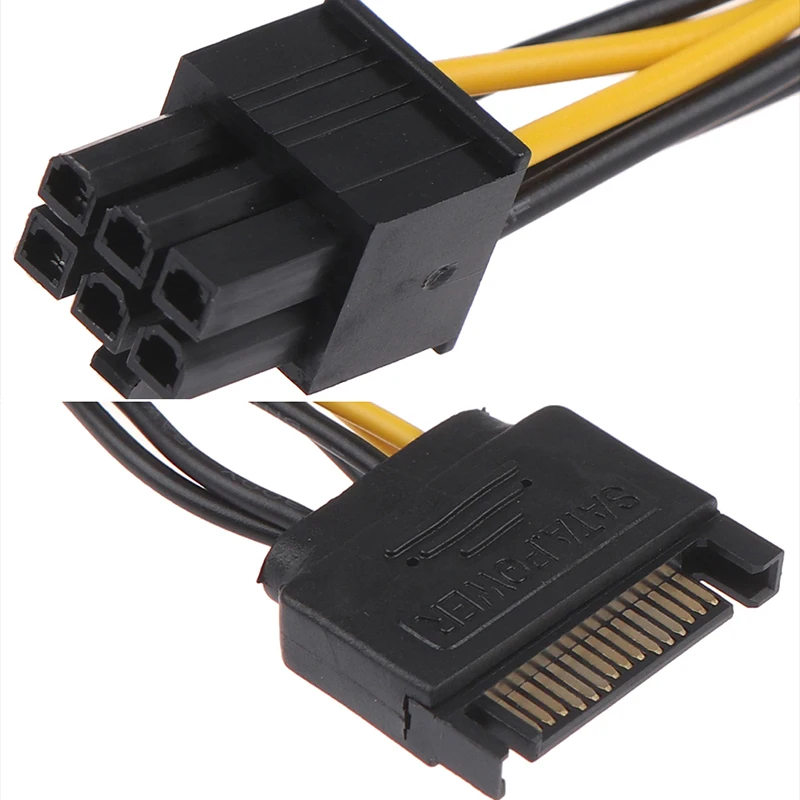 

SATA Power Cable 15 Pin To 6 Pin Pci-e Sata Graphics Converter Adapter Cable