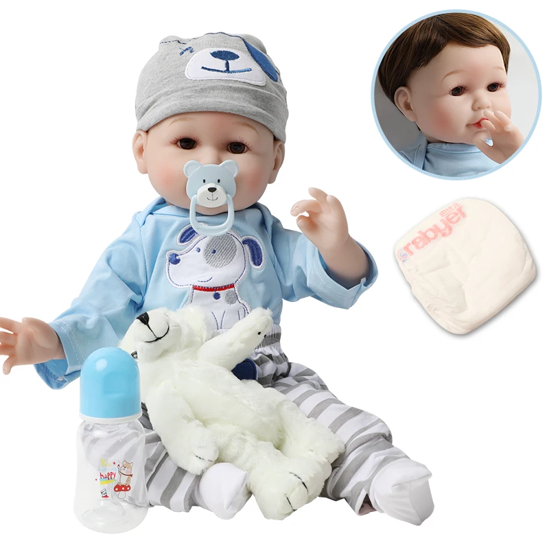 

22 inch bebe Reborn Dolls 56cm Silicone Realistic Lifelike Real Girl Boy Baby Doll nipple Bear education Toys for Children gifts