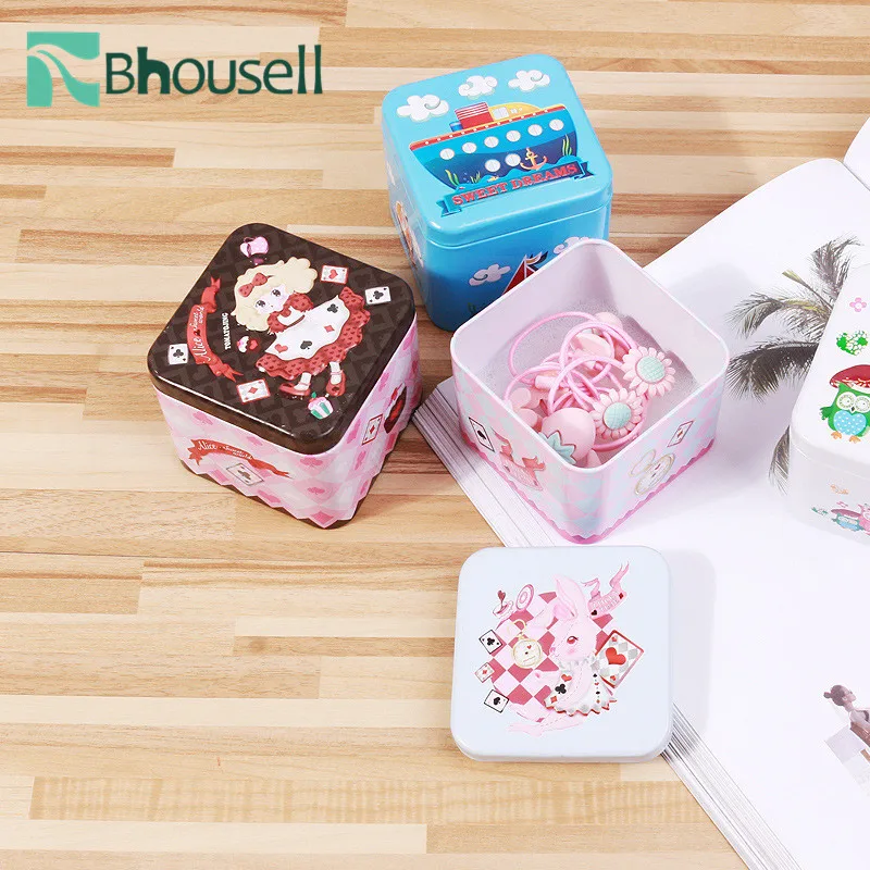 Портативная квадратная мини-железная коробка для тортов хранения с тиснением