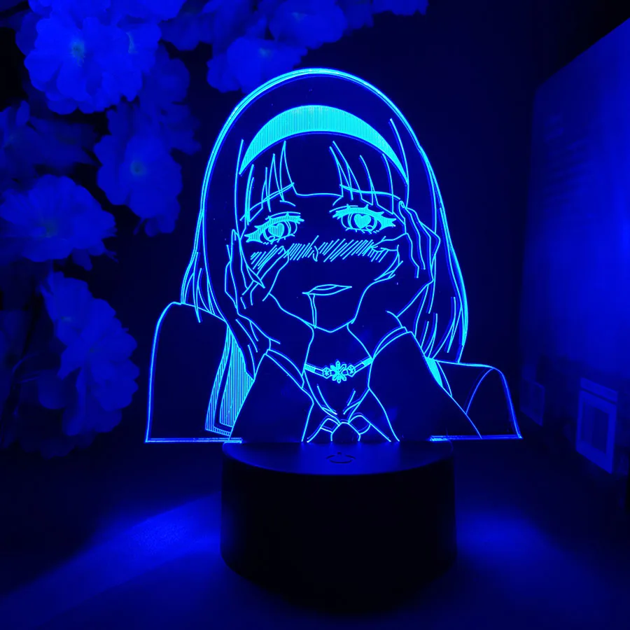 Фигурка Анны Nishikinomiya, аниме, 3D лампа, женское украшение для спальни, ночник, светильник Shimoneta, милый Харадзюку, украшение для комнаты для девочек