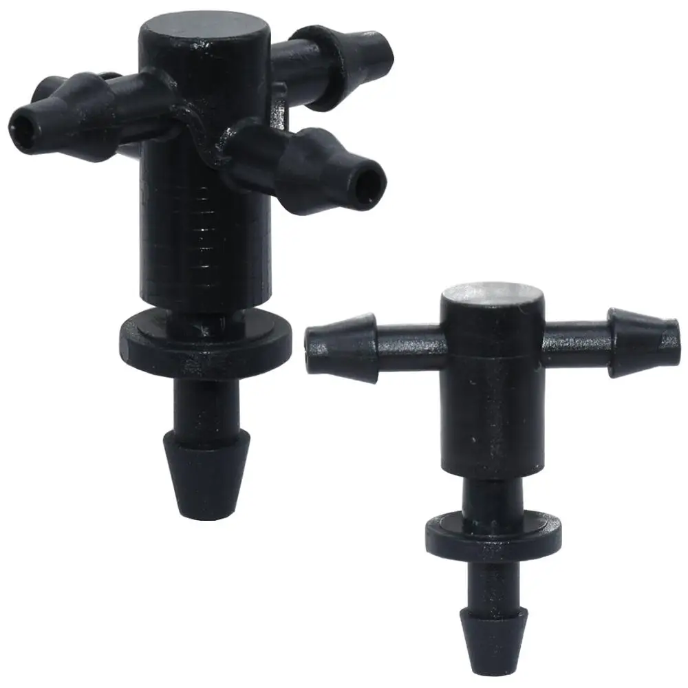 KESLA 20PCS Barbed 3/5mm Hose Straight Quick Connector Drip Irrigation Garden w/ 2-Way 4-Way Splitter Joint Cross | Дом и сад