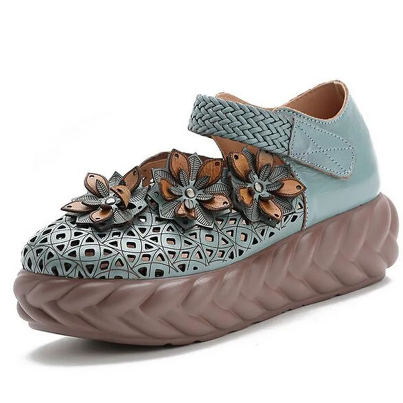 Сандалии женские из коровьей кожи модные элегантные босоножки с перфорацией