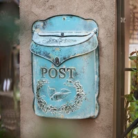 outdoor iron wall mounted mailbox villa vintage post box wall mounted letter box post box postcard box mailbox