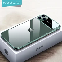 kuulaa for iphone 11 pro max case luxury mirror glass phone case i phone 11 promax shockproof hard cover for iphone 11pro max